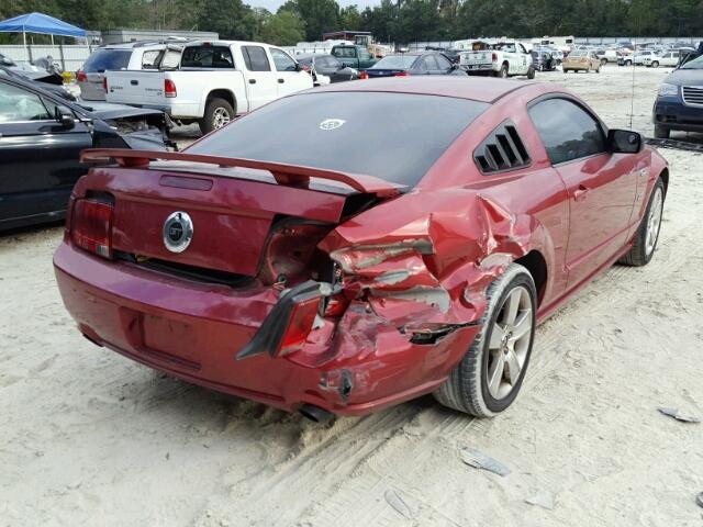 1ZVFT82H375286648 - 2007 FORD MUSTANG GT BURGUNDY photo 4