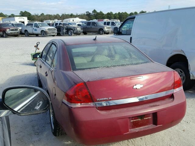 2G1WT58K679250212 - 2007 CHEVROLET IMPALA LT RED photo 3