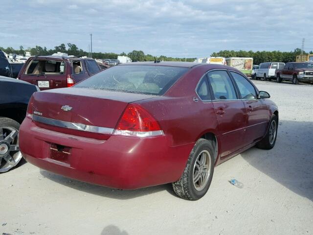 2G1WT58K679250212 - 2007 CHEVROLET IMPALA LT RED photo 4