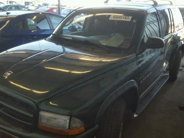 1B4HS28N91F570454 - 2001 DODGE DURANGO GREEN photo 2