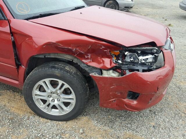 JF1SG66618H733096 - 2008 SUBARU FORESTER S RED photo 9