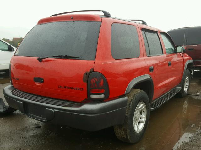 1B4HS38N42F140709 - 2002 DODGE DURANGO SP RED photo 4