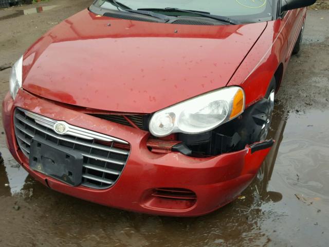 1C3EL45XX5N666517 - 2005 CHRYSLER SEBRING RED photo 9