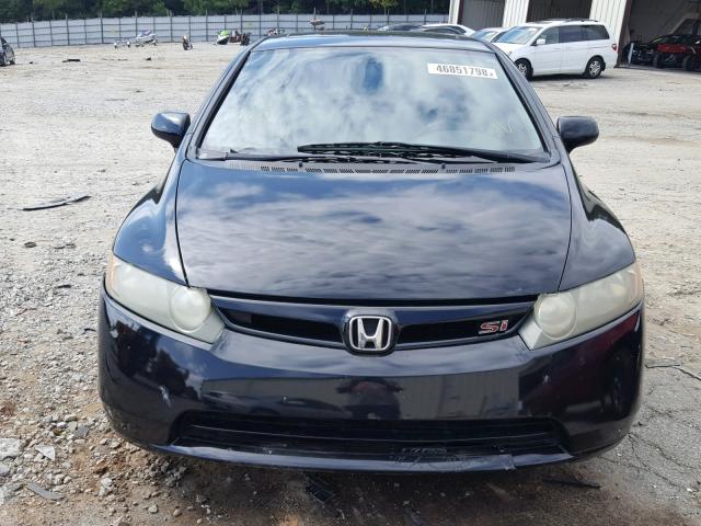 2HGFA55528H706906 - 2008 HONDA CIVIC SI BLACK photo 9