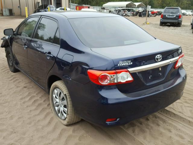 2T1BU4EE4CC763531 - 2012 TOYOTA COROLLA BA BLUE photo 3