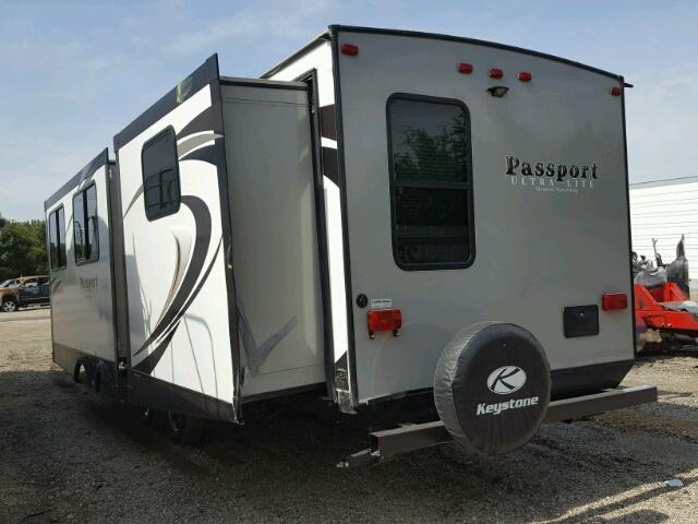 4YDT33520JT411234 - 2018 KEYSTONE PASSPORT WHITE photo 3