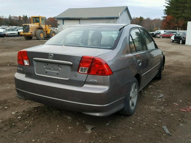 2HGES26784H613115 - 2004 HONDA CIVIC EX GRAY photo 4