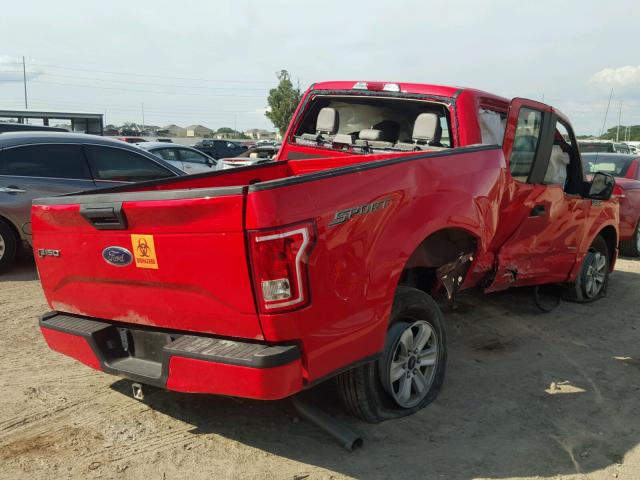 1FTEX1CPXFFD00926 - 2015 FORD F150 SUPER RED photo 4