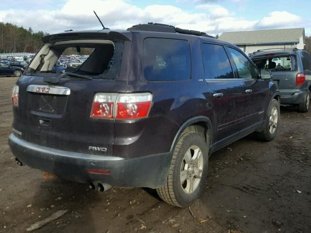 1GKEV33738J228411 - 2008 GMC ACADIA SLT BURGUNDY photo 4