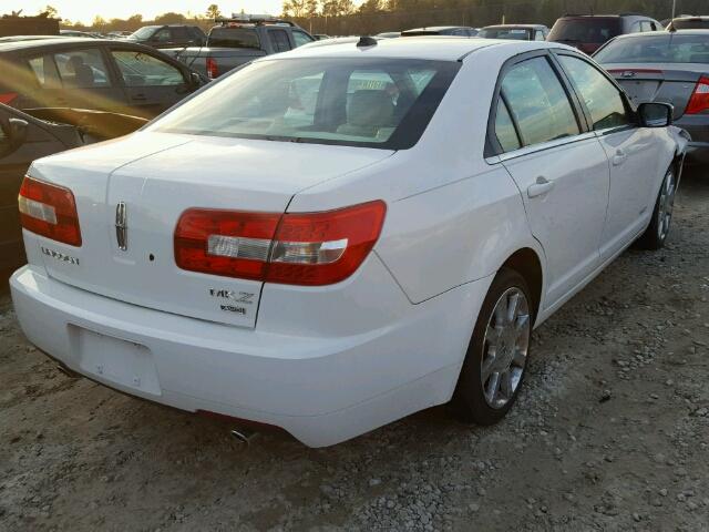 3LNHM28T97R630140 - 2007 LINCOLN MKZ WHITE photo 4