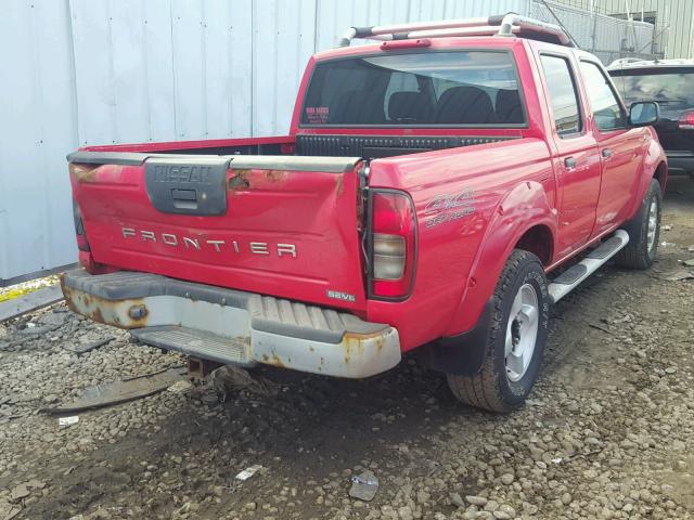 1N6ED27Y61C338971 - 2001 NISSAN FRONTIER C RED photo 4