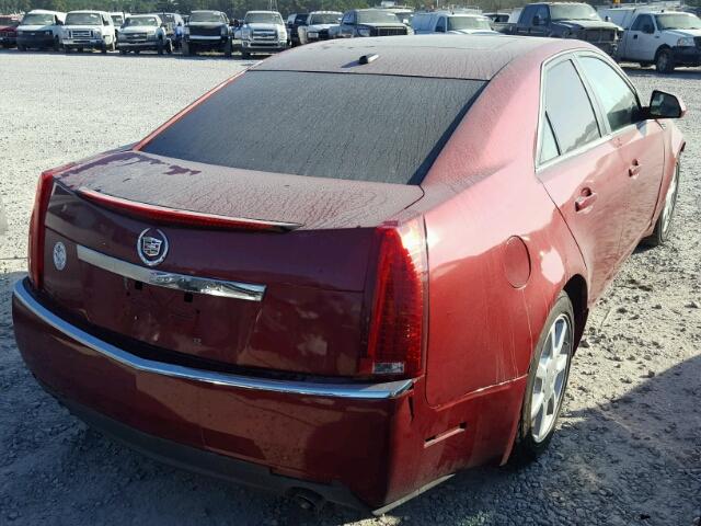 1G6DF577480134024 - 2008 CADILLAC CTS RED photo 4