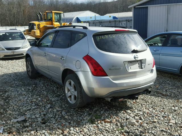 JN8AZ08W23W210351 - 2003 NISSAN MURANO GRAY photo 3