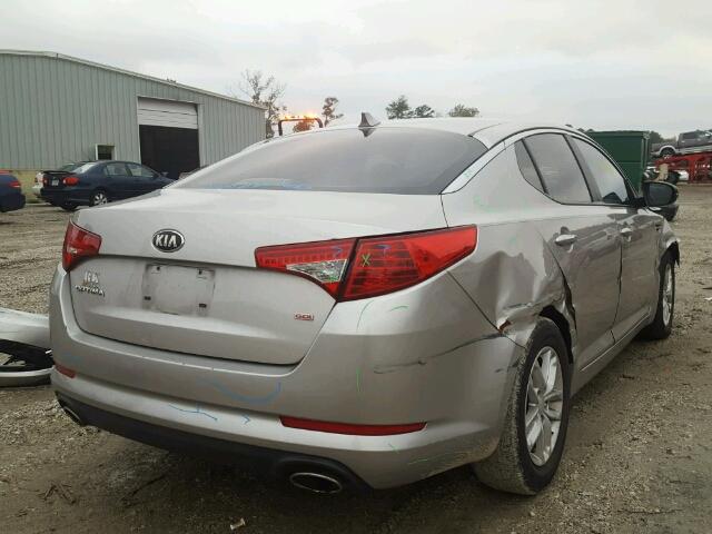 KNAGM4A79D5384226 - 2013 KIA OPTIMA LX SILVER photo 4