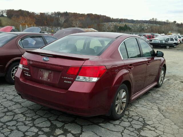 4S3BMBG60A3228793 - 2010 SUBARU LEGACY 2.5 MAROON photo 4