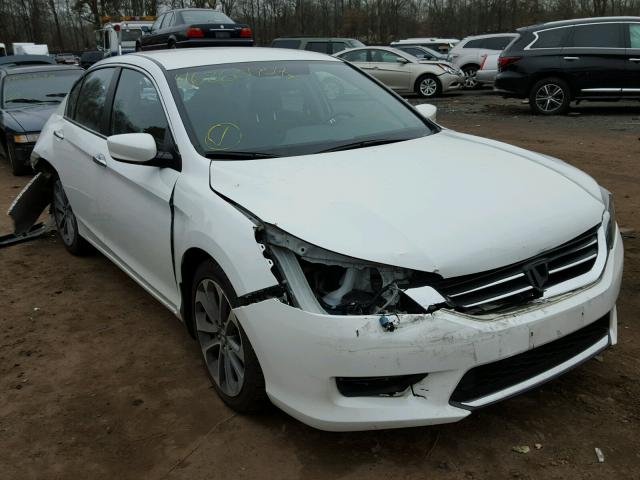 1HGCR2F55EA168009 - 2014 HONDA ACCORD SPO WHITE photo 1