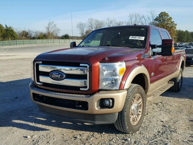 1FT8W3BT7CEB27880 - 2012 FORD F350 SUPER MAROON photo 2