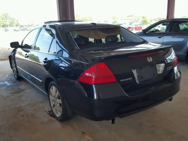 1HGCM66597A060601 - 2007 HONDA ACCORD EX BLACK photo 3