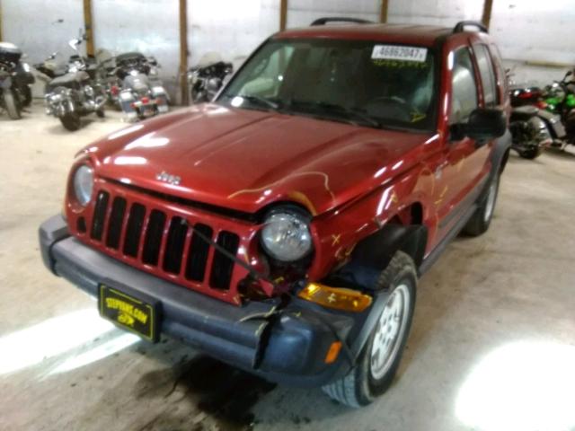 1J4GL48K37W621348 - 2007 JEEP LIBERTY SP RED photo 2