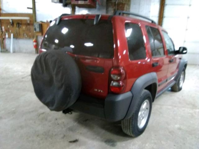 1J4GL48K37W621348 - 2007 JEEP LIBERTY SP RED photo 4