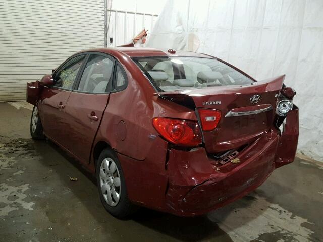 KMHDU46D48U476095 - 2008 HYUNDAI ELANTRA GL RED photo 3