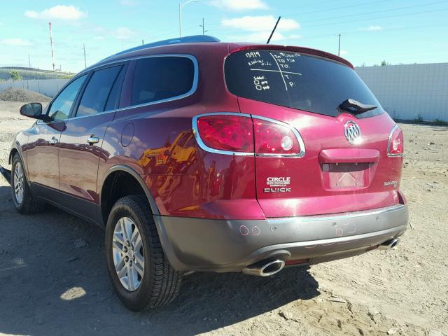 5GAER13D79J192753 - 2009 BUICK ENCLAVE CX RED photo 3