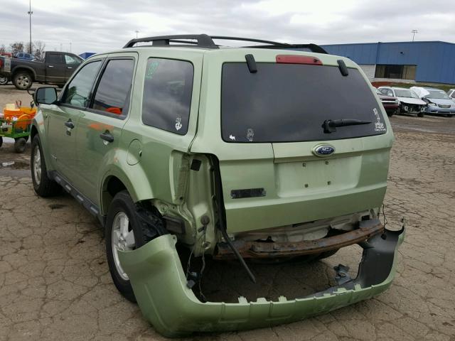 1FMCU03188KB66770 - 2008 FORD ESCAPE XLT GREEN photo 3