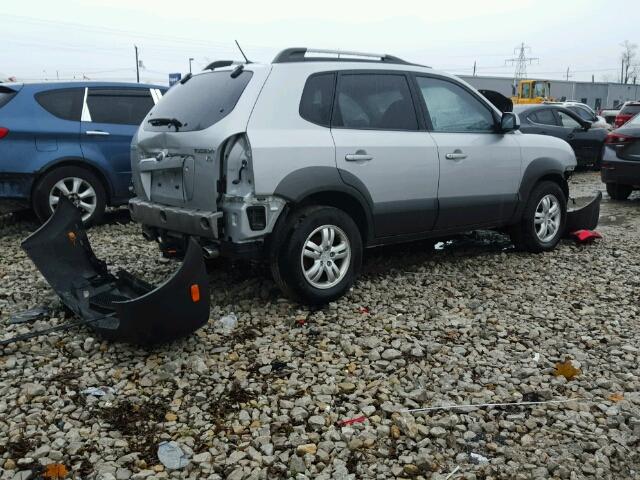 KM8JM12D48U728564 - 2008 HYUNDAI TUCSON GL SILVER photo 4