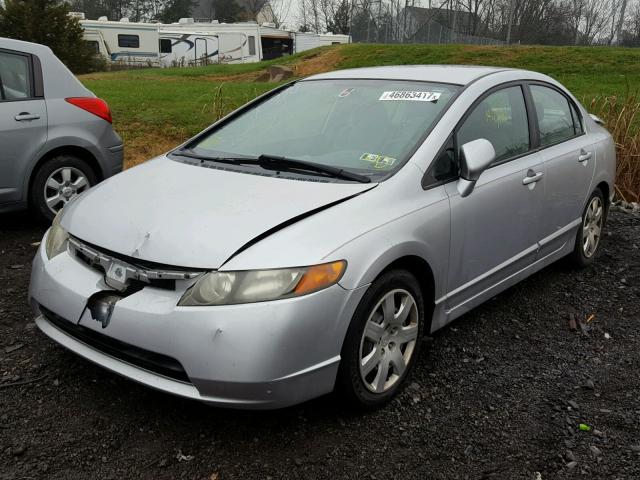 1HGFA16576L097125 - 2006 HONDA CIVIC LX SILVER photo 2