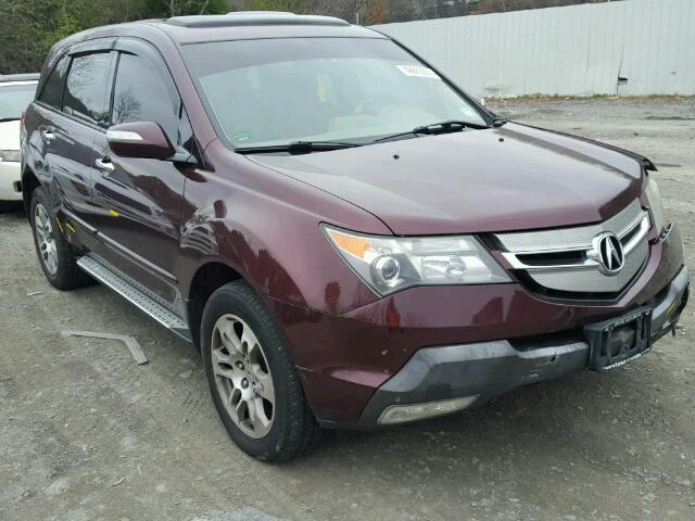 2HNYD28358H514932 - 2008 ACURA MDX TECHNO PURPLE photo 1