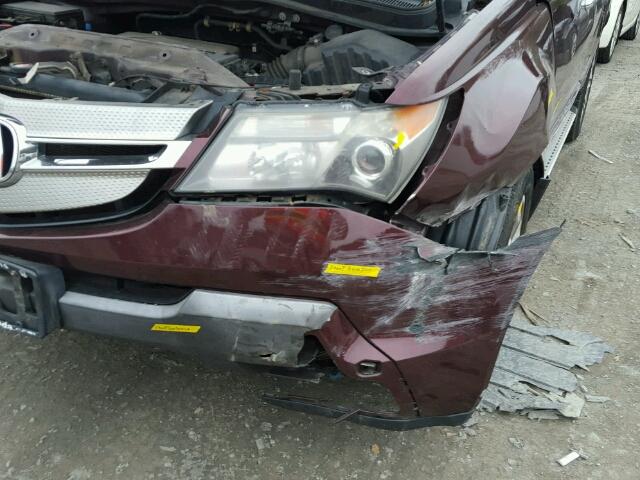 2HNYD28358H514932 - 2008 ACURA MDX TECHNO PURPLE photo 9