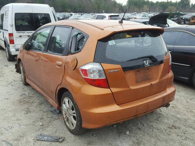 JHMGE8H42AS003038 - 2010 HONDA FIT SPORT ORANGE photo 3