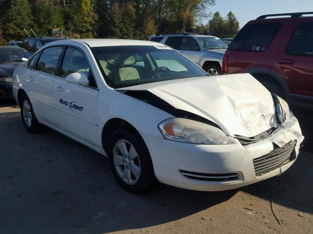 2G1WT58N589112219 - 2008 CHEVROLET IMPALA LT WHITE photo 1