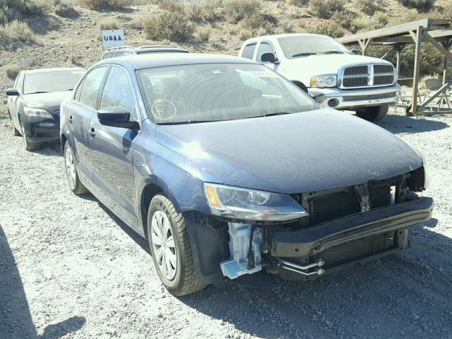 3VW2K7AJ7EM335910 - 2014 VOLKSWAGEN JETTA BASE BLUE photo 1