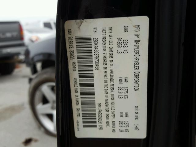 2B3KA43G37H739490 - 2007 DODGE CHARGER SE BLACK photo 10