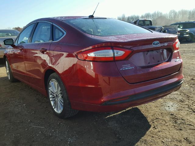 3FA6P0LU2ER313715 - 2014 FORD FUSION SE RED photo 3