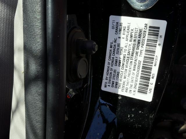 2HGFB2F85CH309302 - 2012 HONDA CIVIC EX Qara foto 10