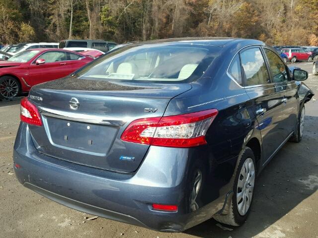 3N1AB7AP1EY300147 - 2014 NISSAN SENTRA S BLUE photo 4