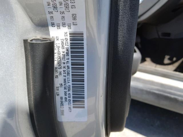 1J8HH48K09C552479 - 2009 JEEP COMMANDER SILVER photo 10