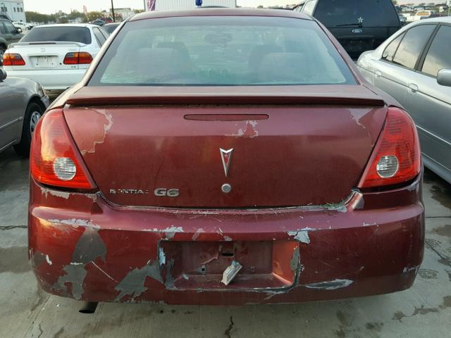 1G2ZG57B494196283 - 2009 PONTIAC G6 MAROON photo 9