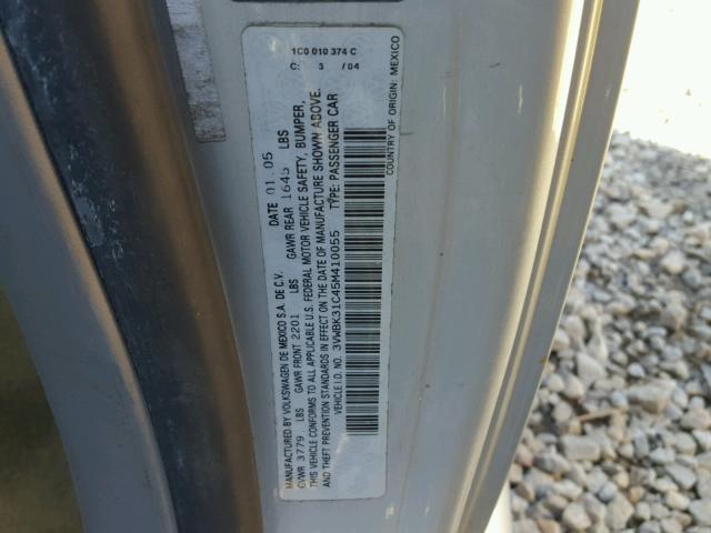 3VWBK31C45M410055 - 2005 VOLKSWAGEN NEW BEETLE 银色 照片 10