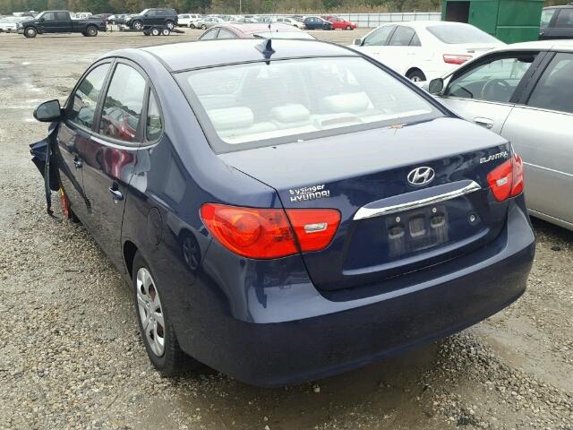 KMHDU4AD5AU874543 - 2010 HYUNDAI ELANTRA BL BLUE photo 3