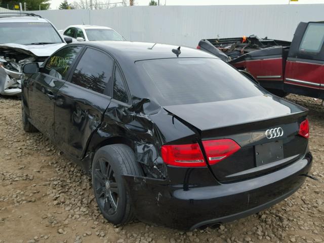 WAUBFAFL7BN021543 - 2011 AUDI A4 BLACK photo 3