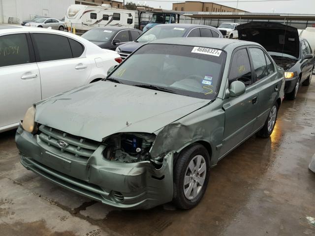 KMHCG45CX4U529419 - 2004 HYUNDAI ACCENT GL GREEN photo 2