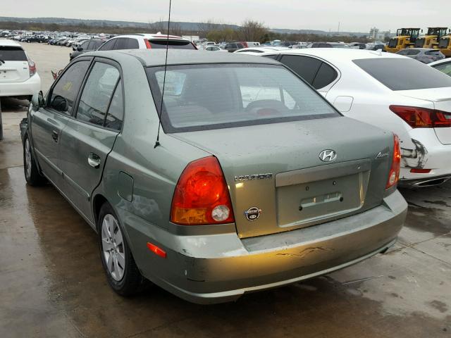 KMHCG45CX4U529419 - 2004 HYUNDAI ACCENT GL GREEN photo 3