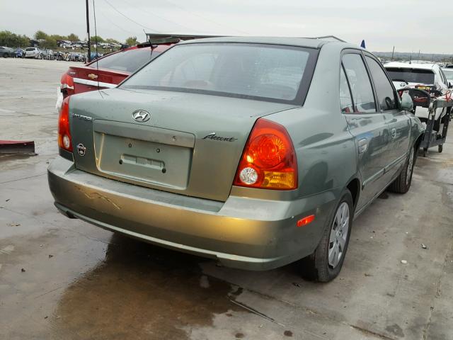 KMHCG45CX4U529419 - 2004 HYUNDAI ACCENT GL GREEN photo 4