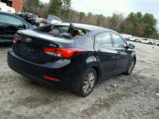 5NPDH4AE8EH500591 - 2014 HYUNDAI ELANTRA SE BLACK photo 4