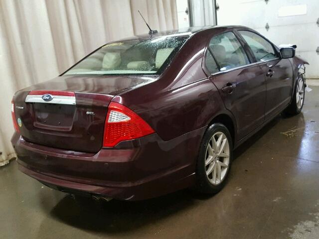 3FAHP0JA4BR334353 - 2011 FORD FUSION SEL MAROON photo 4