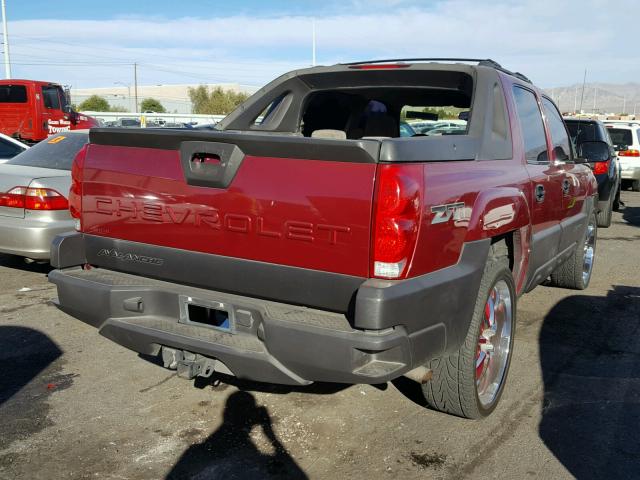 3GNEK12Z95G164908 - 2005 CHEVROLET AVALANCHE RED photo 4