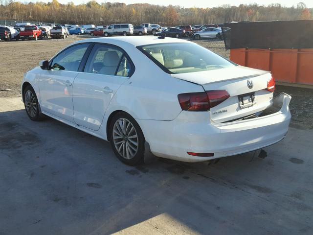 3VWL17AJ3GM222689 - 2016 VOLKSWAGEN JETTA SEL WHITE photo 3